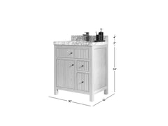 Sonoma White Oak 30 in. W x 22 in. D Single Sink Reeded Bathroom Vanity - photo 5