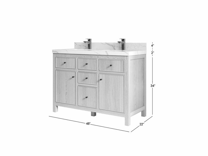 Sonoma White Oak 48 in. W x 22 in. D Double Sink Bathroom Vanity - photo 5