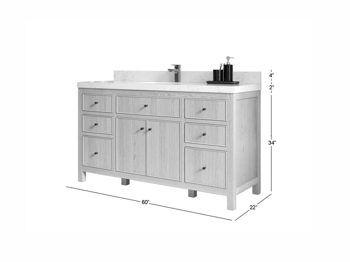 Sonoma White Oak 60 in. W x 22 in. D Single Sink Bathroom Vanity - photo 5