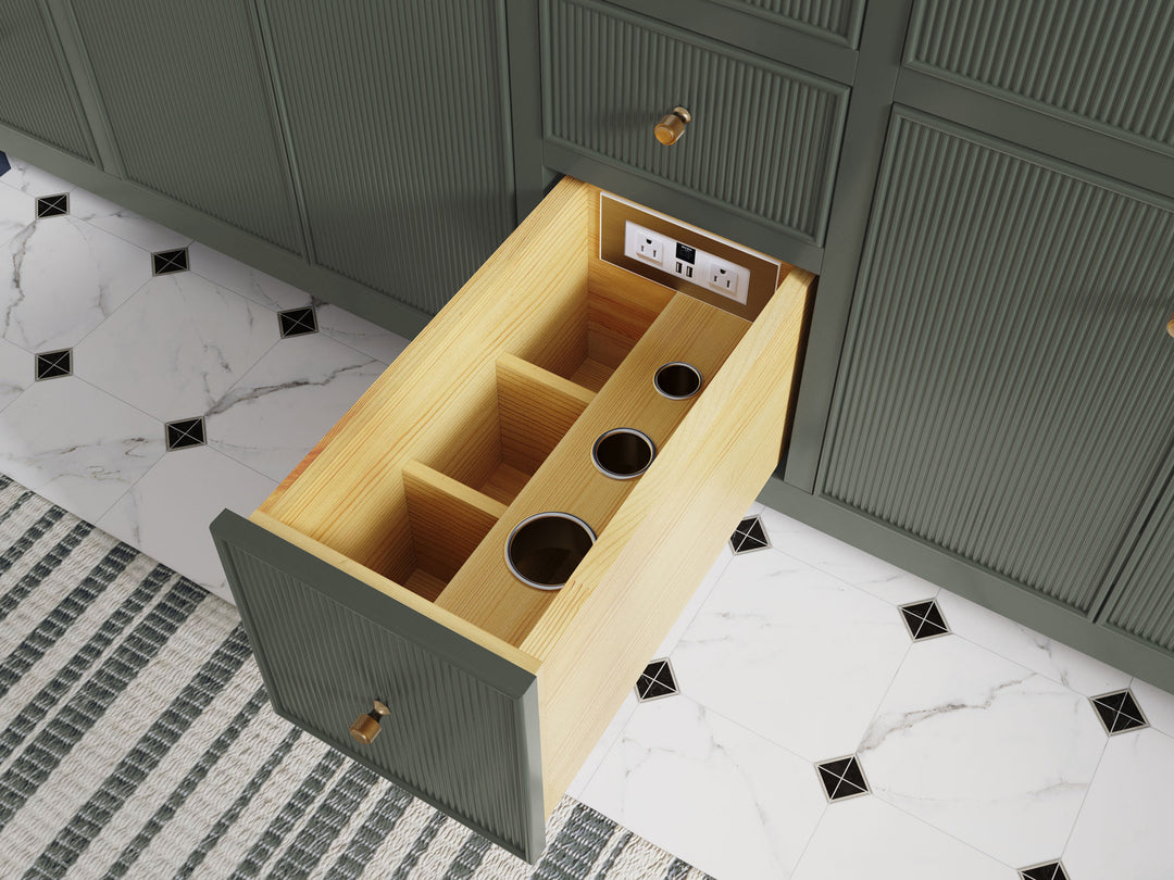 Sonoma Pewter Green Open Drawer