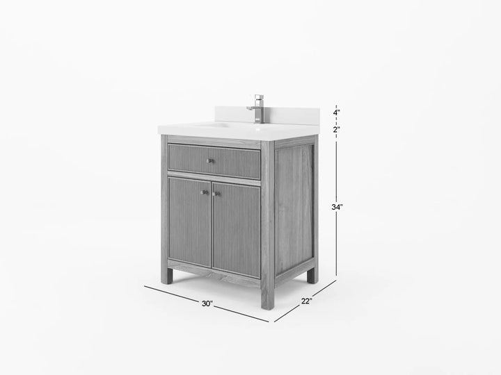 Sonoma Teak Wood 30 in. W x 22 in. D Single Sink Bathroom Vanity - photo 5