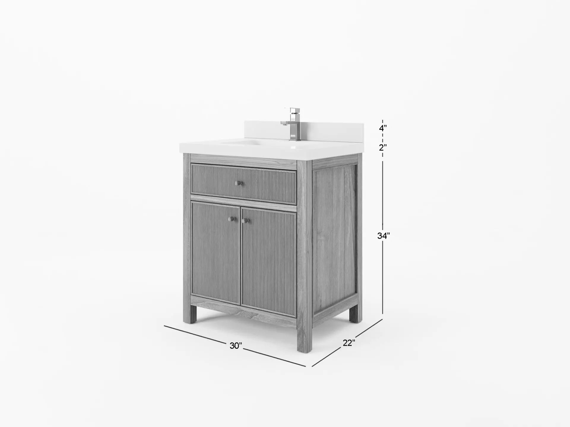 Sonoma Teak Wood 24 in. W x 22 in. D Single Sink Bathroom Vanity - Willow Bath and Vanity