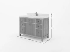Sonoma Reeded Teak Wood 48 in. W x 22 in. D Single Sink Bathroom Vanity - photo 5