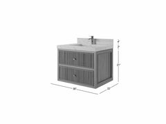 Sonoma Floating Teak 30 in. W x 22 in. D Single Sink Bathroom Vanity - photo 5