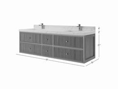 Sonoma Reeded Floating Teak 72 in. W x 22 in. D Double Sink Bathroom Vanity - photo 2