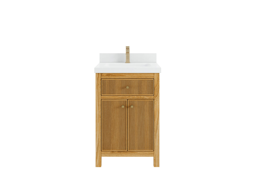 Sonoma Teak Wood 24 in. W x 22 in. D Single Sink Bathroom Vanity | 
              
                Light Natural Teak
                
                  
             - SON_TK_LNT_CA_BK_24 - photo №1