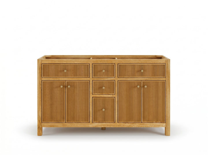 Sonoma Reeded Teak Wood 60 in. W x 22 in. D Double Sink Bathroom Vanity - photo 28