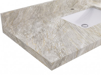 Sonoma Reeded Floating Teak 84 in. W x 22 in. D Double Sink Bathroom Vanity