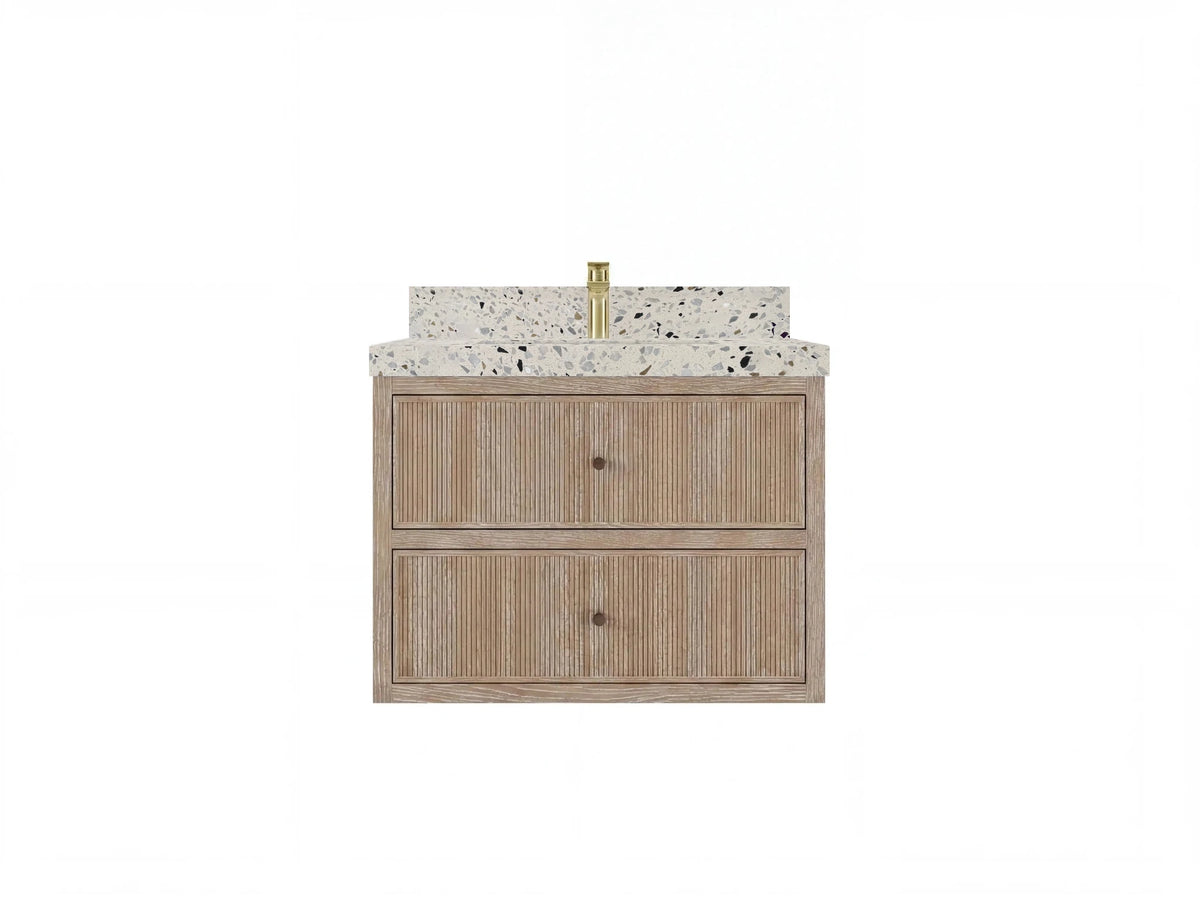 Sonoma Floating Teak 30 in. W x 22 in. D Single Sink Bathroom Vanity