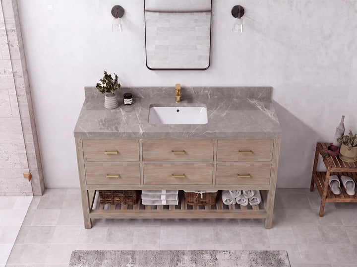 Parker Teak Wood 60 in. W x 22 in. D Single Sink Bathroom Vanity - photo 27