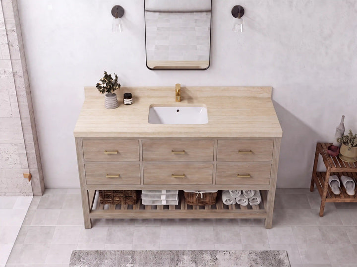 Parker Teak Wood 60 in. W x 22 in. D Single Sink Bathroom Vanity - photo 28