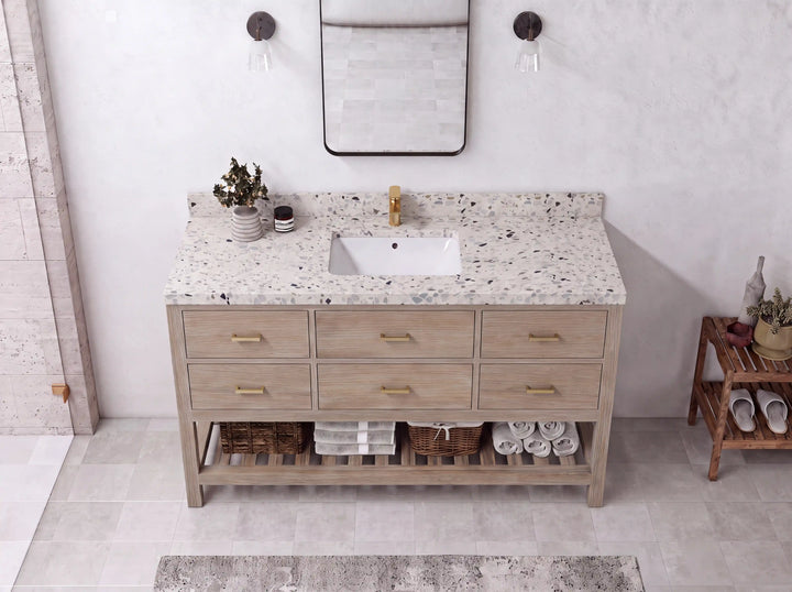 Parker Teak Wood 60 in. W x 22 in. D Single Sink Bathroom Vanity - photo 29