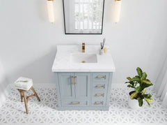 Boston 36 in. W x 22 in. D Center Sink Bathroom Vanity - photo 3