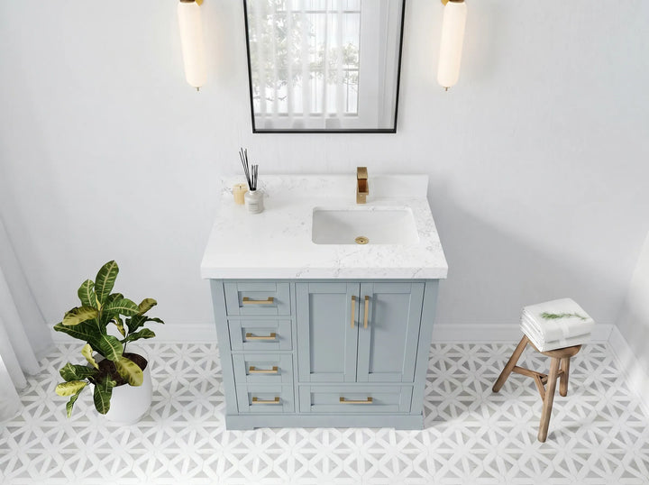Boston 36 in. W x 22 in. D Right Offset Sink Bathroom Vanity - photo 3