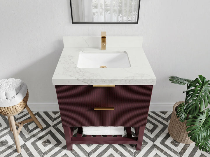 Catalina 30 in W x 22 in D Free Standing Reeded Single Sink Bathroom Vanity - photo 2