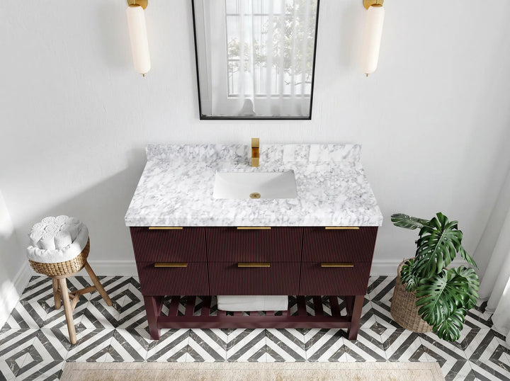 Catalina 48 in W x 22 in D Free Standing Reeded Single Sink Bathroom Vanity - photo 2