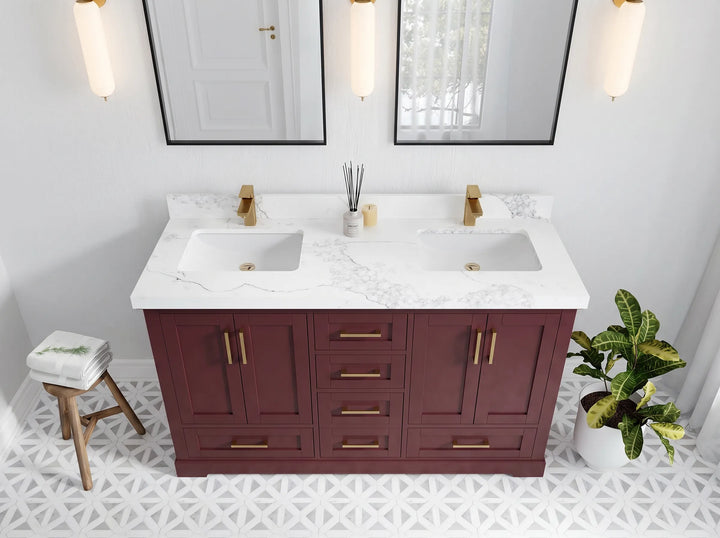 Boston 60 in. W x 22 in. D Double Sink Bathroom Vanity - photo 2
