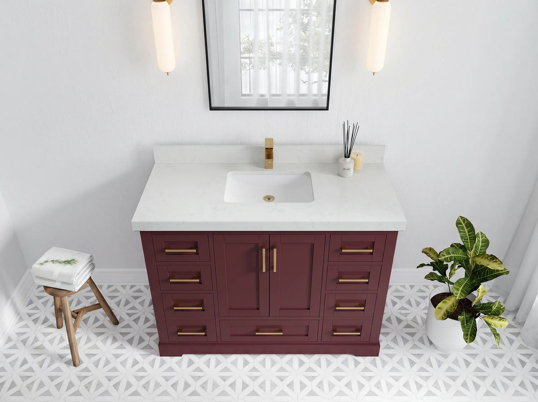 Boston 48 in. W x 22 in. D Single Sink Bathroom Vanity | 
              
                Burgundy
                
                  
             - BST-CAB-BGD-47S - photo №2