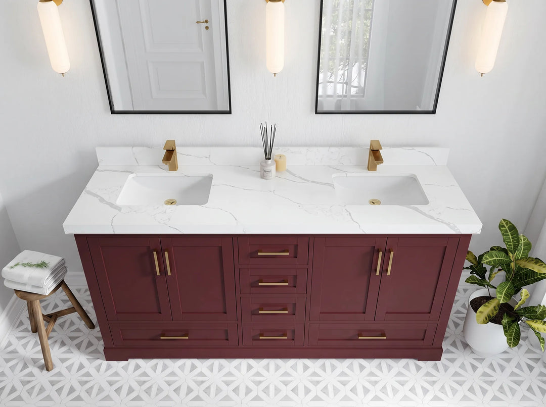 Boston 72 in. W x 22 in. D Double Sink Bathroom Vanity | 
              
                Burgundy
                
                  
             - BST-CAB-BGD-71D - photo №2