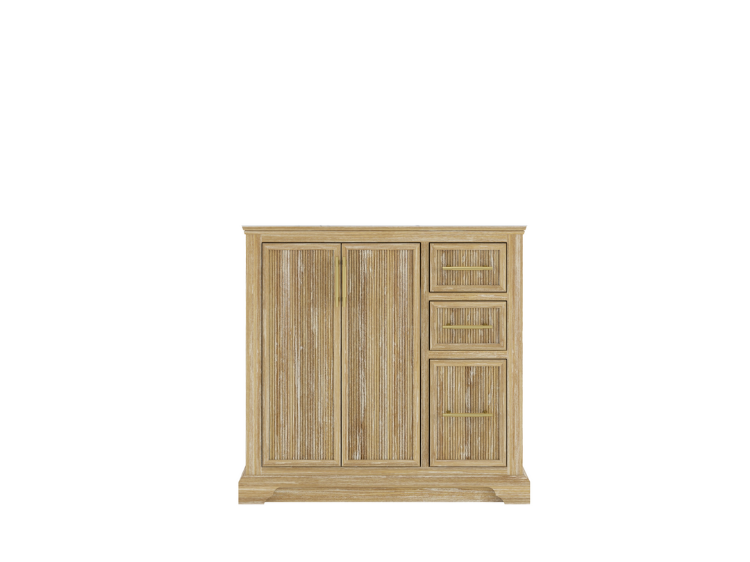 Alys Teak Wood 36 in. W x 22 in. D Center Sink Bathroom Vanity