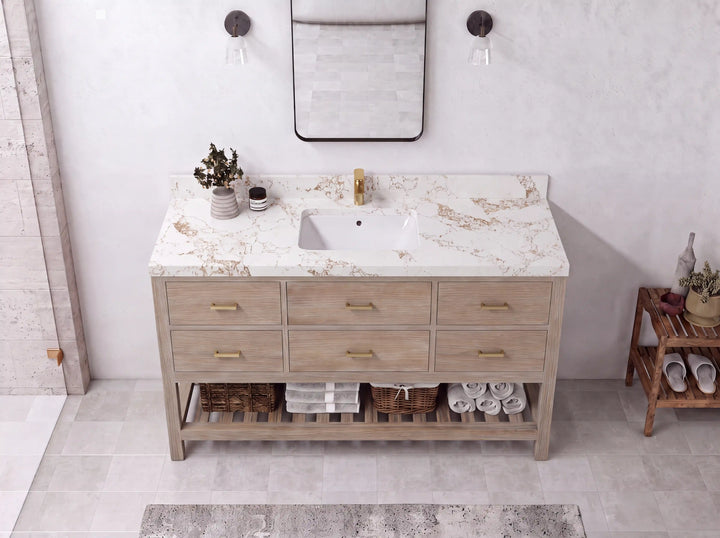 Parker Teak Wood 60 in. W x 22 in. D Single Sink Bathroom Vanity - photo 17