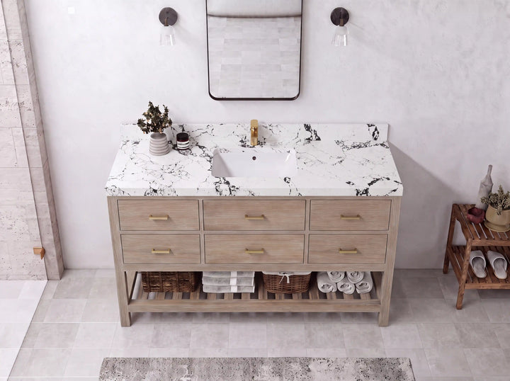 Parker Teak Wood 60 in. W x 22 in. D Single Sink Bathroom Vanity - photo 18