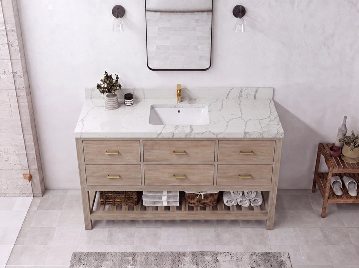 Parker Teak Wood 60 in. W x 22 in. D Single Sink Bathroom Vanity - photo 19