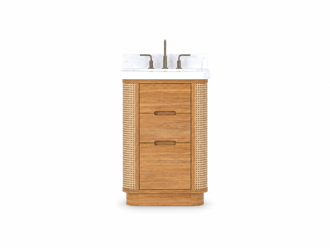 Ventura Teak 24 in. W x 22 in. D Single Sink Bathroom Vanity | 
              
                Light Natural Teak
                
                  
             - VTR_TK_LNT_CARM_24 - photo №1