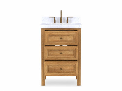 Nashville Teak Wood 24 in. W x 22 in. D Single Sink Bathroom Vanity