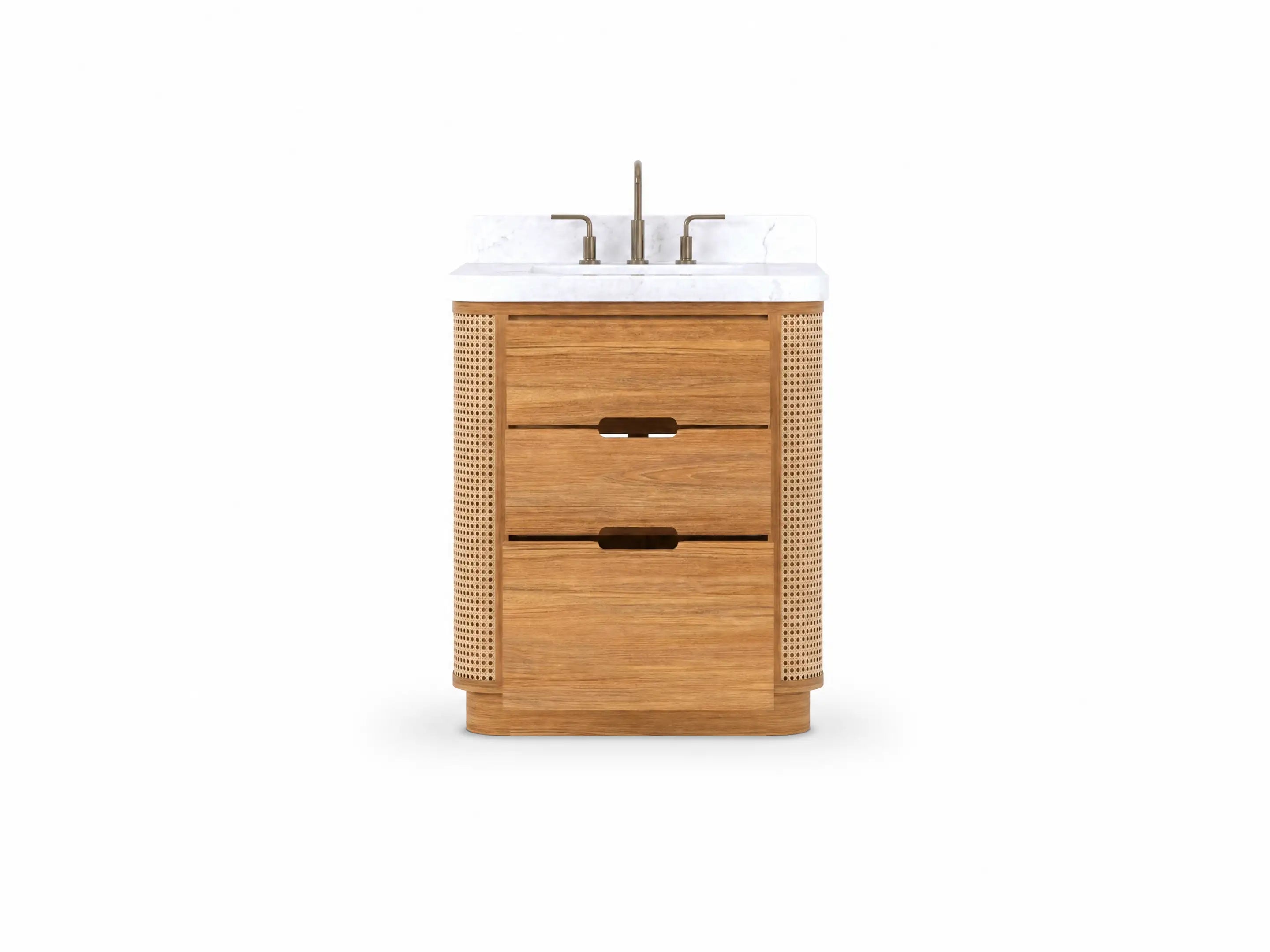 Ventura Teak Wood 30 in. W x 22 in. D Single Sink Bathroom Vanity