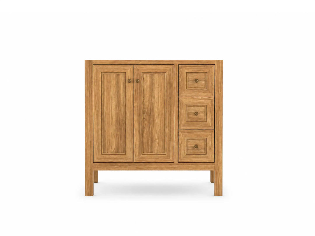 Nashville Teak Wood 36 in. W x 22 in. D Center Sink Bathroom Vanity | 
              
                Light Natural Teak
                
                  
             - NAS_TK_LNT_WHQZ_36CL - photo №7