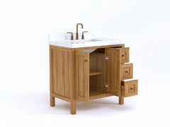 Nashville Teak Wood 36 in. W x 22 in. D Center Sink Bathroom Vanity - photo 2