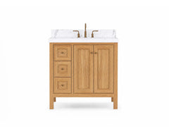 Nashville Teak Wood 36 in. W x 22 in. D Center Sink Bathroom Vanity - photo 1