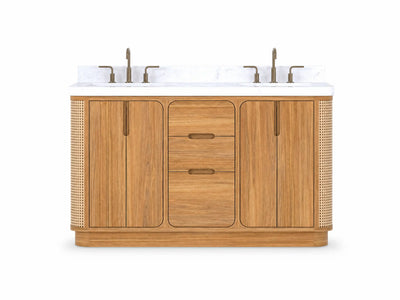 Ventura Teak Wood 60 in. W x 22 in. D Double Sink Bathroom Vanity