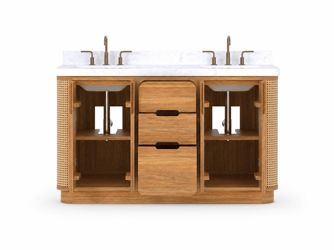 Ventura Teak 60 in. W x 22 in. D Double Sink Bathroom Vanity | 
              
                Light Natural Teak
                
                  
             - VTR_TK_LNT_CA_LZ_60D - photo №7
