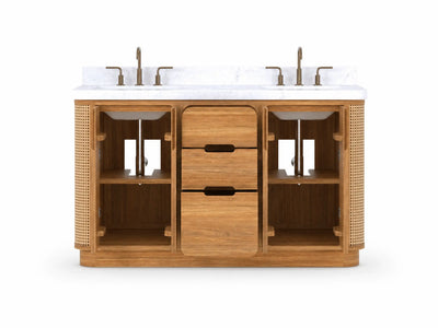 Ventura Teak Wood 60 in. W x 22 in. D Double Sink Bathroom Vanity