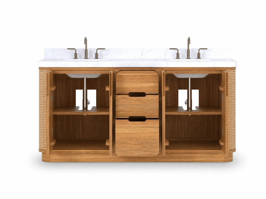 Ventura Teak 72 in. W x 22 in. D Double Sink Bathroom Vanity | 
              
                Light Natural Teak
                
                  
             - VTR_TK_LNT_CA_LZ_72D - photo №6