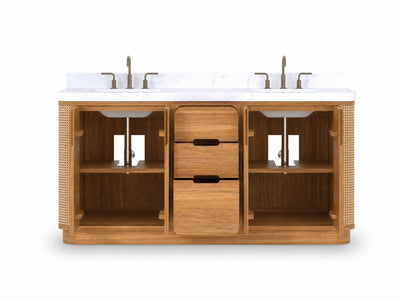 Ventura Teak Wood 72 in. W x 22 in. D Double Sink Bathroom Vanity