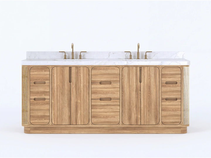 Ventura Teak 84 in. W x 22 in. D Double Sink Bathroom Vanity - photo 1