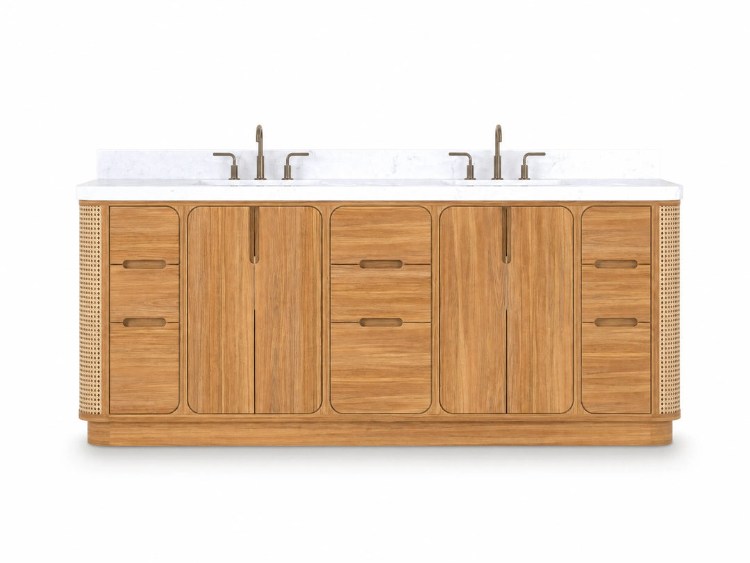 84-Inch Freestanding Double-Sink Bathroom Vanities - photo 2