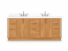 Ventura Teak 84 in. W x 22 in. D Double Sink Bathroom Vanity - photo 1