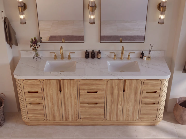 Ventura Teak 84 in. W x 22 in. D Double Sink Bathroom Vanity - photo 8
