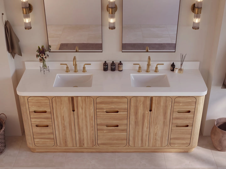 Ventura Teak 84 in. W x 22 in. D Double Sink Bathroom Vanity - photo 9