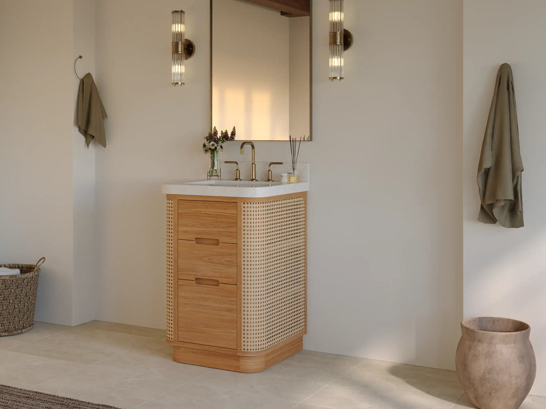Ventura Teak 24 in. W x 22 in. D Single Sink Bathroom Vanity | 
              
                Light Natural Teak
                
                  
             - VTR_TK_LNT_CARM_24 - photo №3