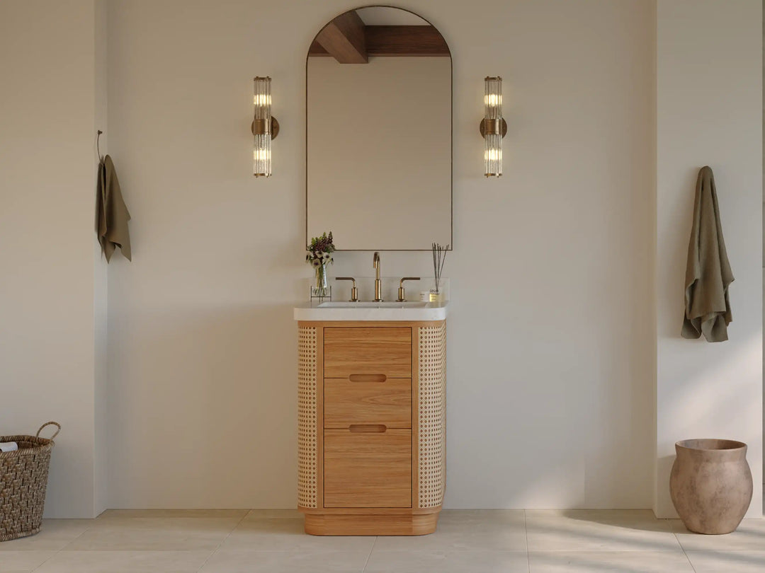 Ventura Teak 24 in. W x 22 in. D Single Sink Bathroom Vanity | 
              
                Light Natural Teak
                
                  
             - VTR_TK_LNT_CARM_24 - photo №5