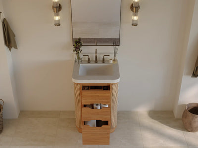 Ventura Teak Wood 24 in. W x 22 in. D Single Sink Bathroom Vanity