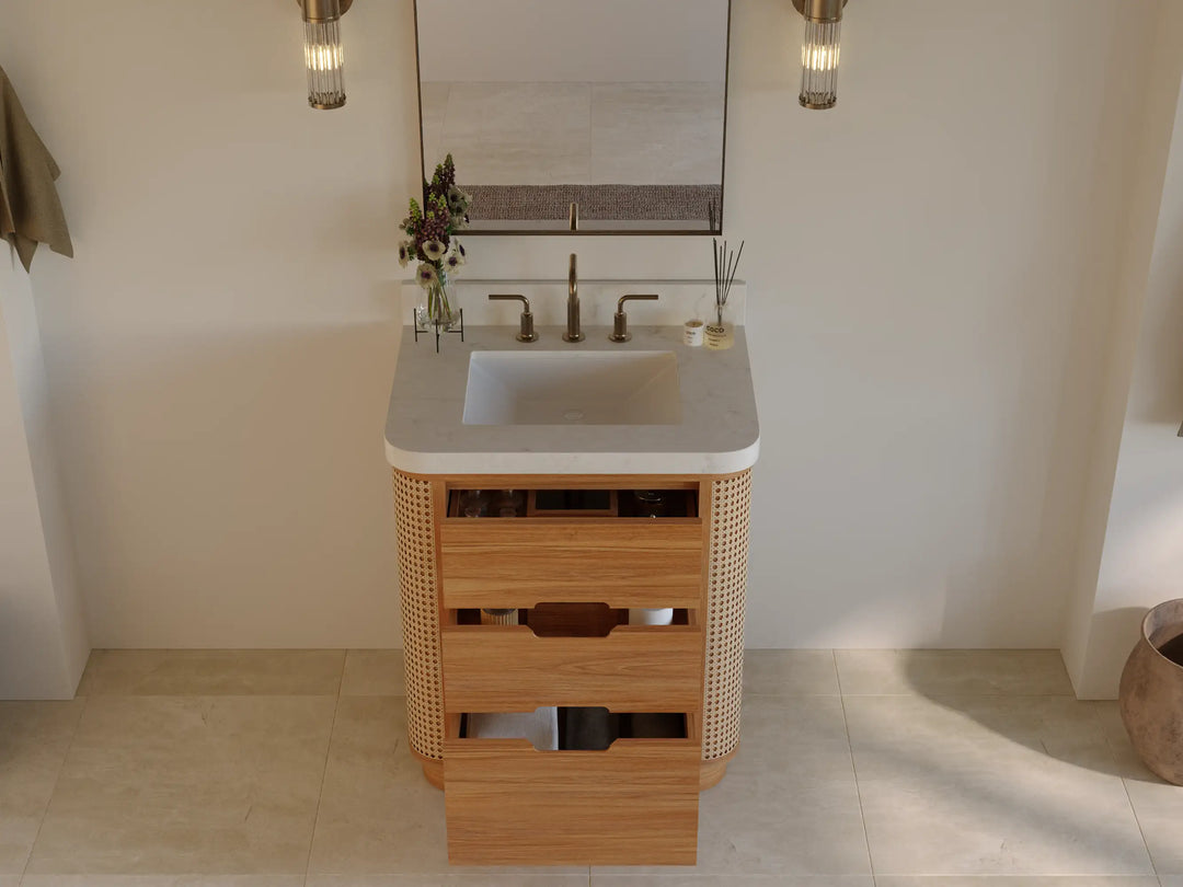 Ventura Teak 30 in. W x 22 in. D Single Sink Bathroom Vanity | 
              
                Light Natural Teak
                
                  
             - VTR_TK_LNT_CA_LZ_30 - photo №2