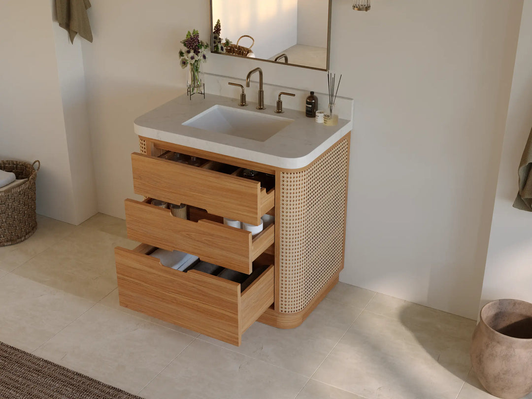 Ventura Teak 36 in. W x 22 in. D Center Sink Bathroom Vanity | 
              
                Light Natural Teak
                
                  
             - VTR_TK_LNT_CA_LZ_36C - photo №4