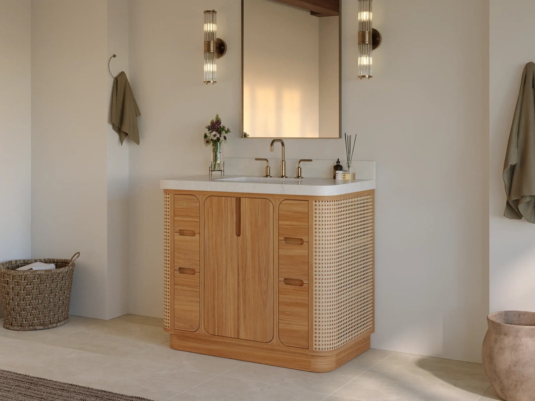 Ventura Teak 42 in. W x 22 in. D Single Sink Bathroom Vanity | 
              
                Light Natural Teak
                
                  
             - VTR_TK_LNT_CA_LZ_42 - photo №3