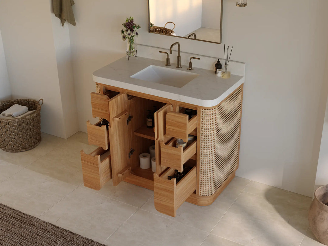 Ventura Teak 42 in. W x 22 in. D Single Sink Bathroom Vanity | 
              
                Light Natural Teak
                
                  
             - VTR_TK_LNT_CA_LZ_42 - photo №4